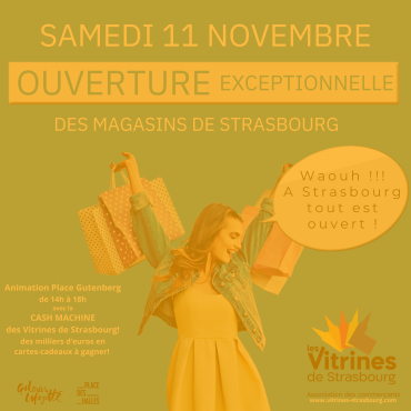 Samedi 11 novembre - ouverture des magasins de Strasbourg